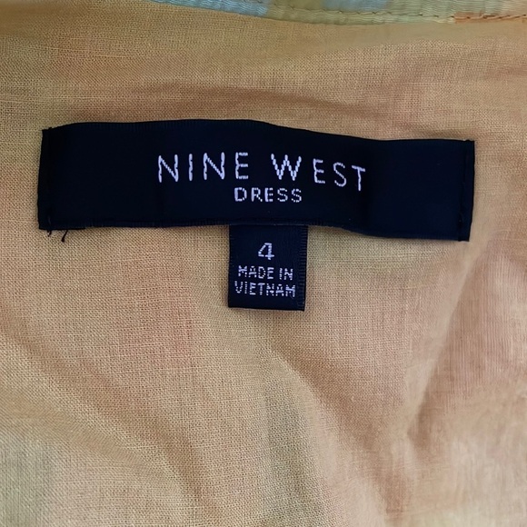 Nine West Bright Geometric Floral Sleeveless Tank Dress with Pockets Women 4 - Picture 3 of 7